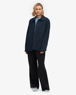 Organic Workwear Jacket - Navy Blue