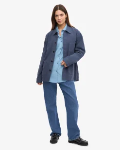 Organic Workwear Jacket - Petrol Blue