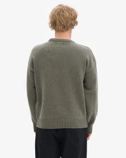 Oversized Merino Wool Crew - Dusty Olive