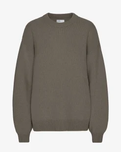 Oversized Merino Wool Crew - Dusty Olive