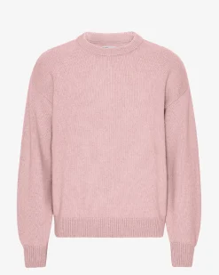 Oversized Merino Wool Crew - Faded Pink