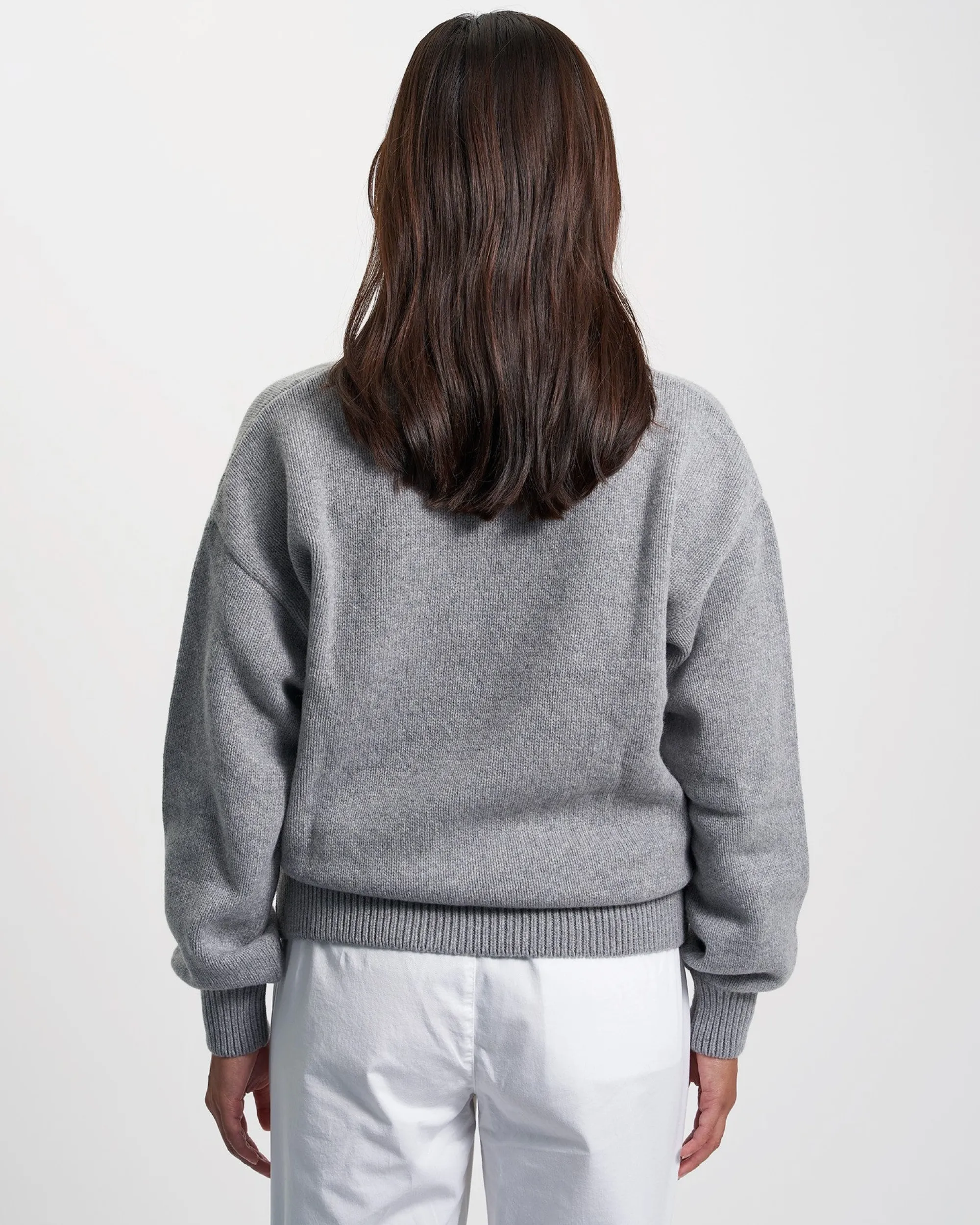 Oversized Merino Wool Crew - Faded Pink