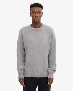 Oversized Merino Wool Crew - Heather Grey