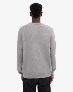 Oversized Merino Wool Crew - Heather Grey