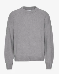 Oversized Merino Wool Crew - Heather Grey