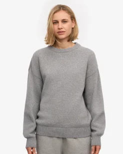 Oversized Merino Wool Crew - Heather Grey