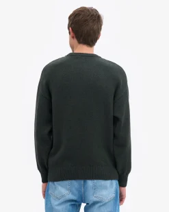 Oversized Merino Wool Crew - Hunter Green