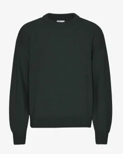 Oversized Merino Wool Crew - Hunter Green