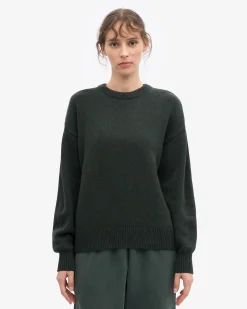 Oversized Merino Wool Crew - Hunter Green
