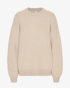 Oversized Merino Wool Crew - Ivory White