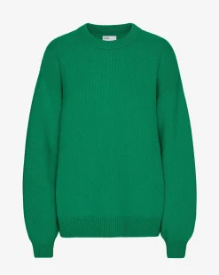 Oversized Merino Wool Crew - Kelly Green