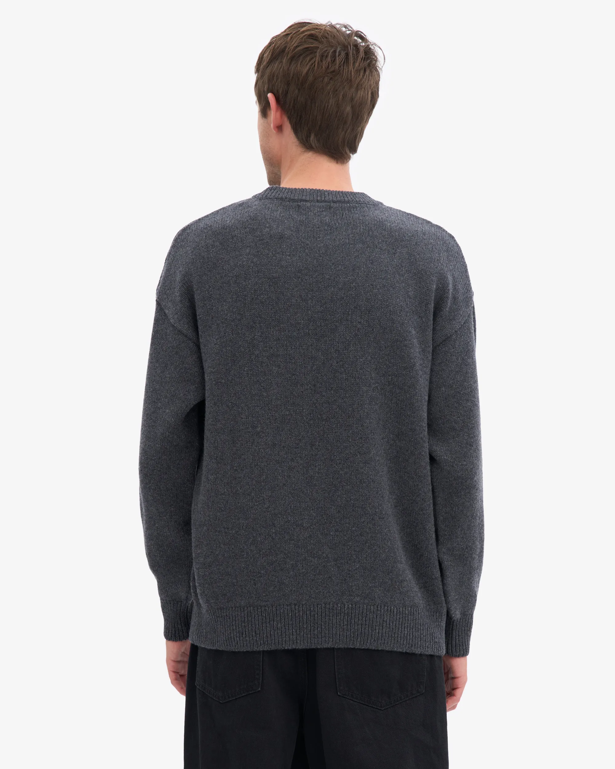 Oversized Merino Wool Crew - Lava Grey