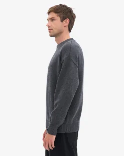 Oversized Merino Wool Crew - Lava Grey