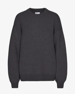 Oversized Merino Wool Crew - Lava Grey