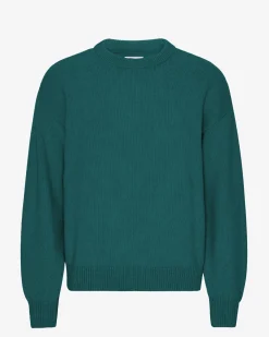 Oversized Merino Wool Crew - Ocean Green