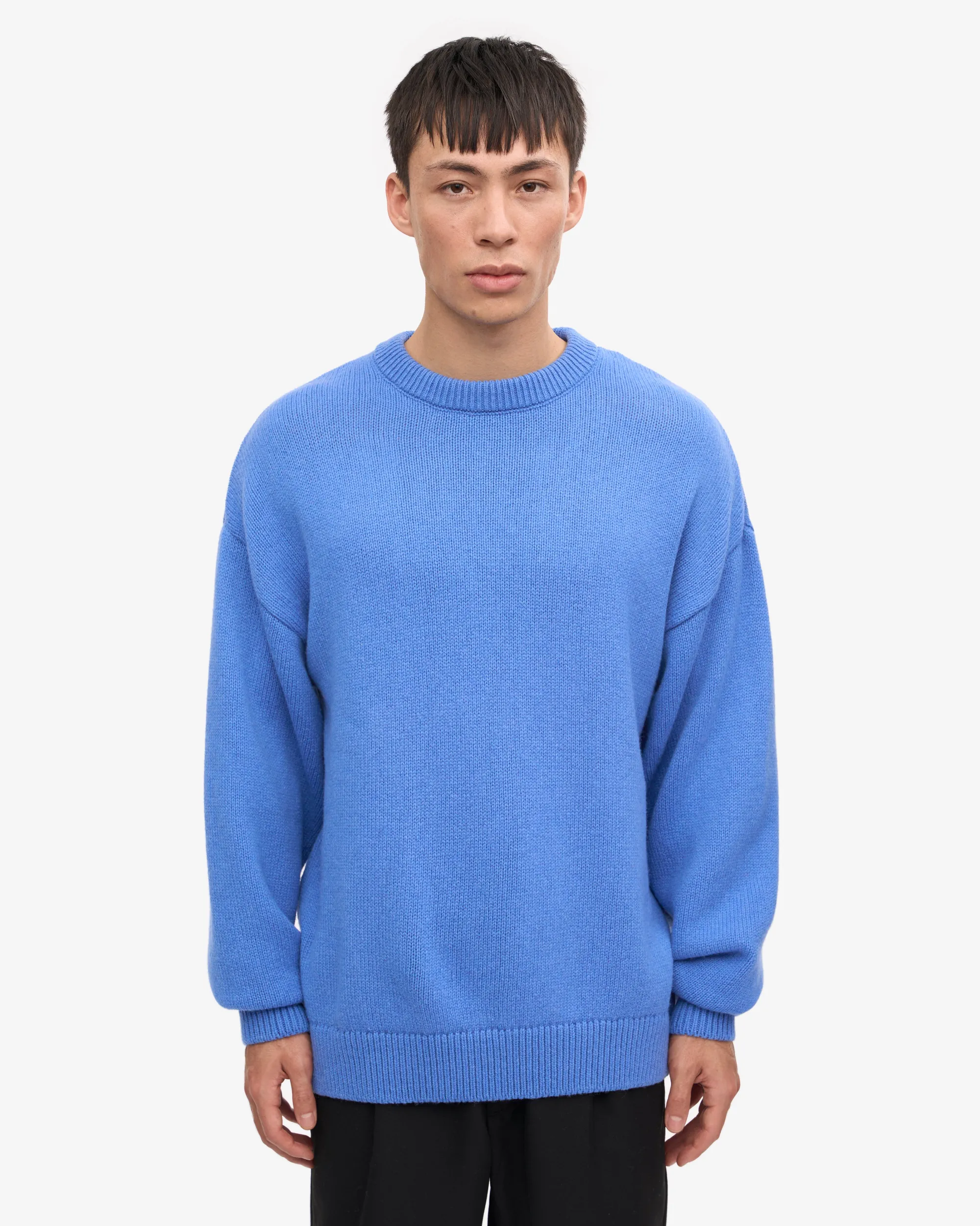 Oversized Merino Wool Crew - Pacific Blue