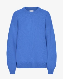 Oversized Merino Wool Crew - Pacific Blue