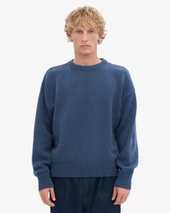 Oversized Merino Wool Crew - Petrol Blue