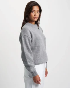 Oversized Merino Wool Crew - Scarlet Red