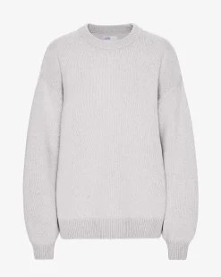 Oversized Merino Wool Crew - Snow Melange