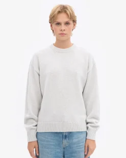 Oversized Merino Wool Crew - Snow Melange