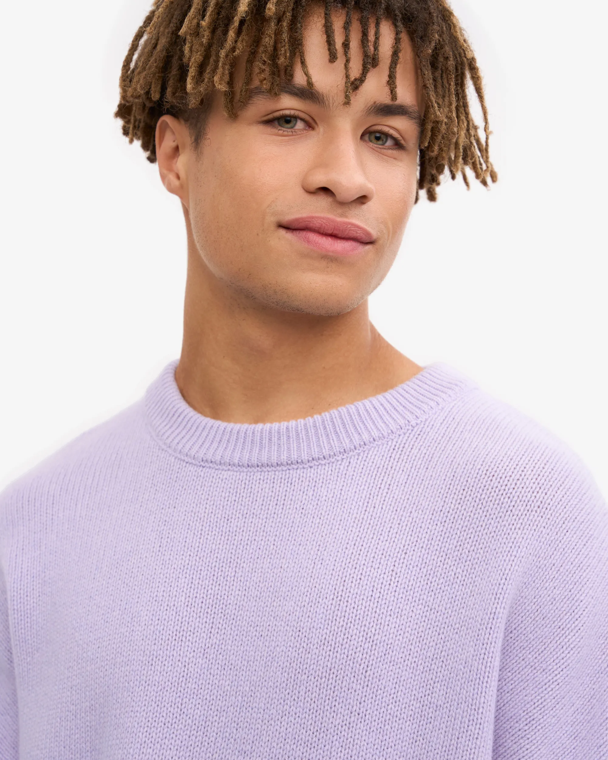 Oversized Merino Wool Crew - Soft Lavender