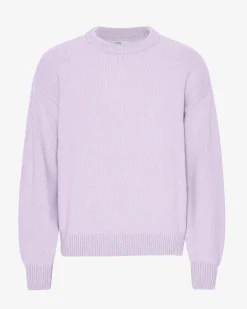 Oversized Merino Wool Crew - Soft Lavender