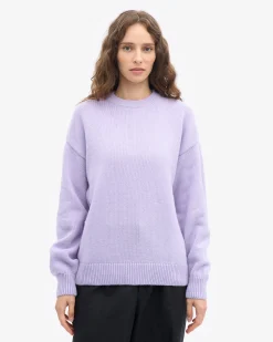 Oversized Merino Wool Crew - Soft Lavender