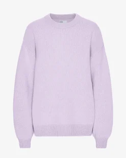 Oversized Merino Wool Crew - Soft Lavender