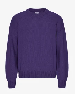 Oversized Merino Wool Crew - Ultra Violet