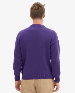 Oversized Merino Wool Crew - Ultra Violet
