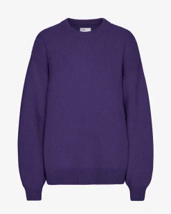 Oversized Merino Wool Crew - Ultra Violet
