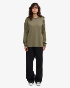 Oversized Organic LS T-Shirt - Dusty Olive