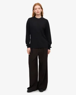 Oversized Organic LS T-Shirt - Deep Black