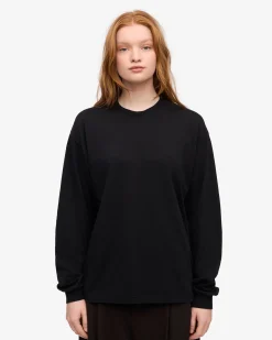 Oversized Organic LS T-Shirt - Deep Black