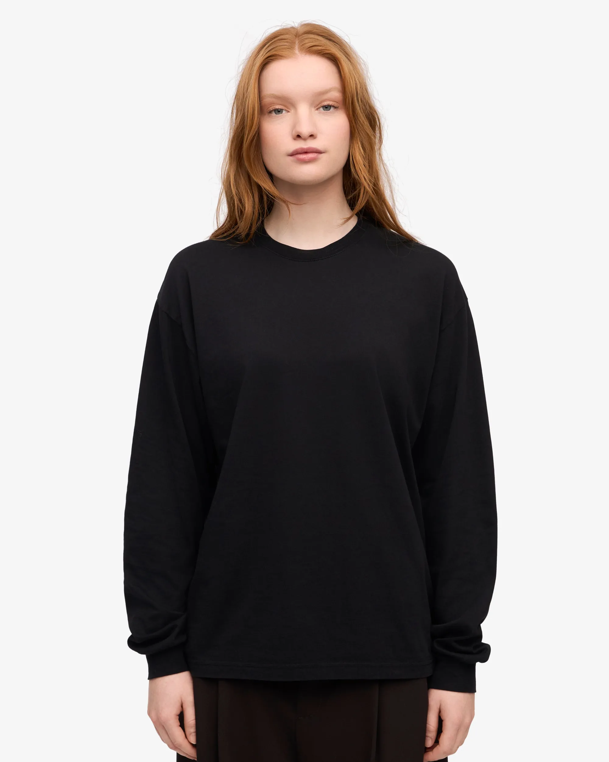 Oversized Organic LS T-Shirt - Deep Black