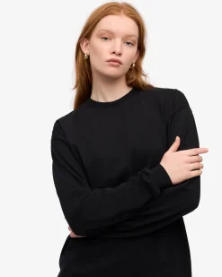 Oversized Organic LS T-Shirt - Deep Black