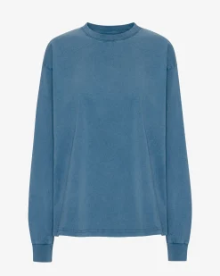 Oversized Organic LS T-Shirt - Faded Indigo