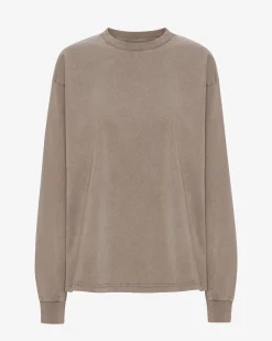 Oversized Organic LS T-Shirt - Faded Khaki