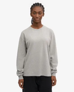 Oversized Organic LS T-Shirt - Heather Grey