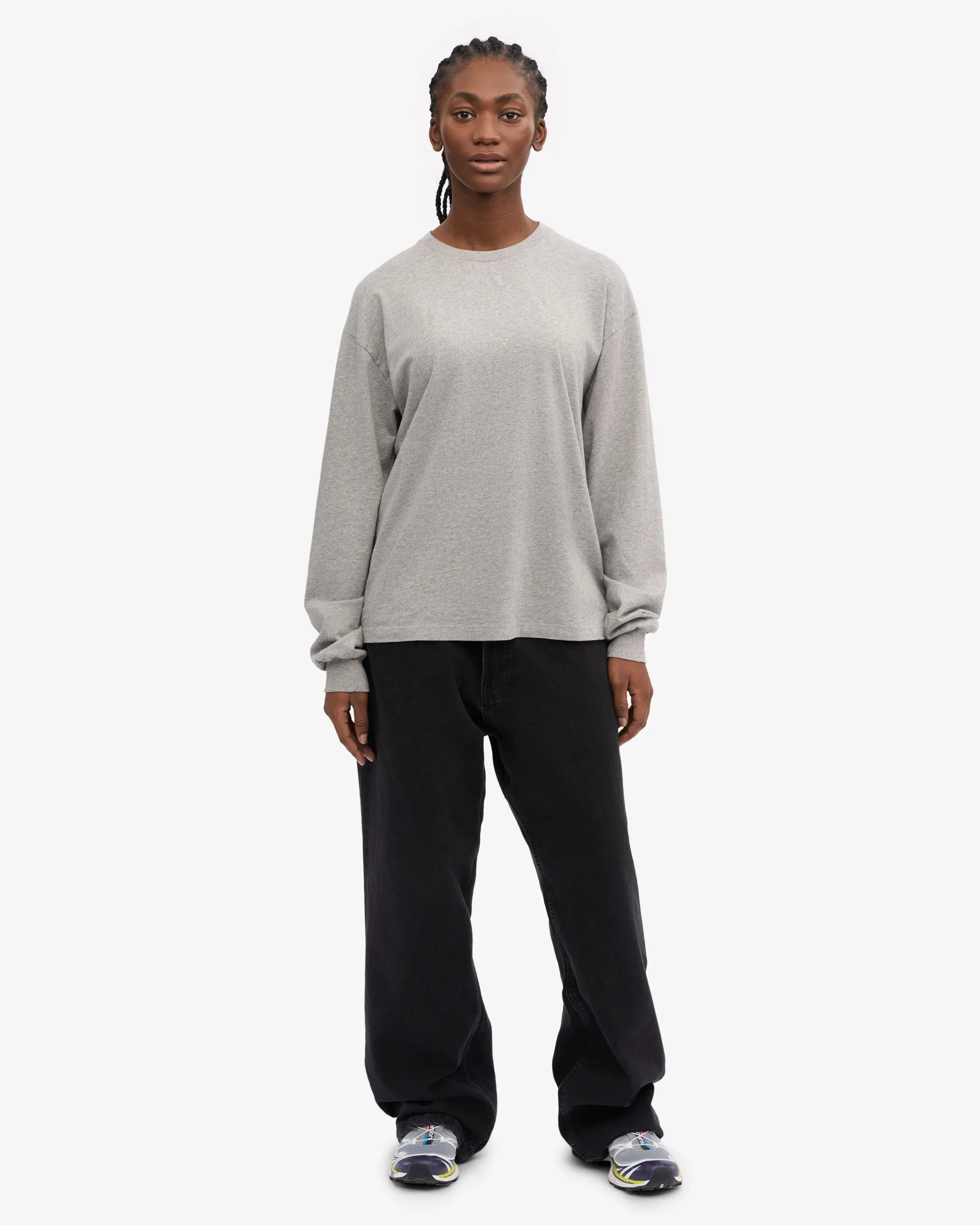 Oversized Organic LS T-Shirt - Heather Grey