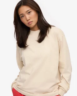 Oversized Organic LS T-Shirt - Ivory White