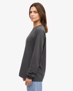 Oversized Organic LS T-Shirt - Lava Grey