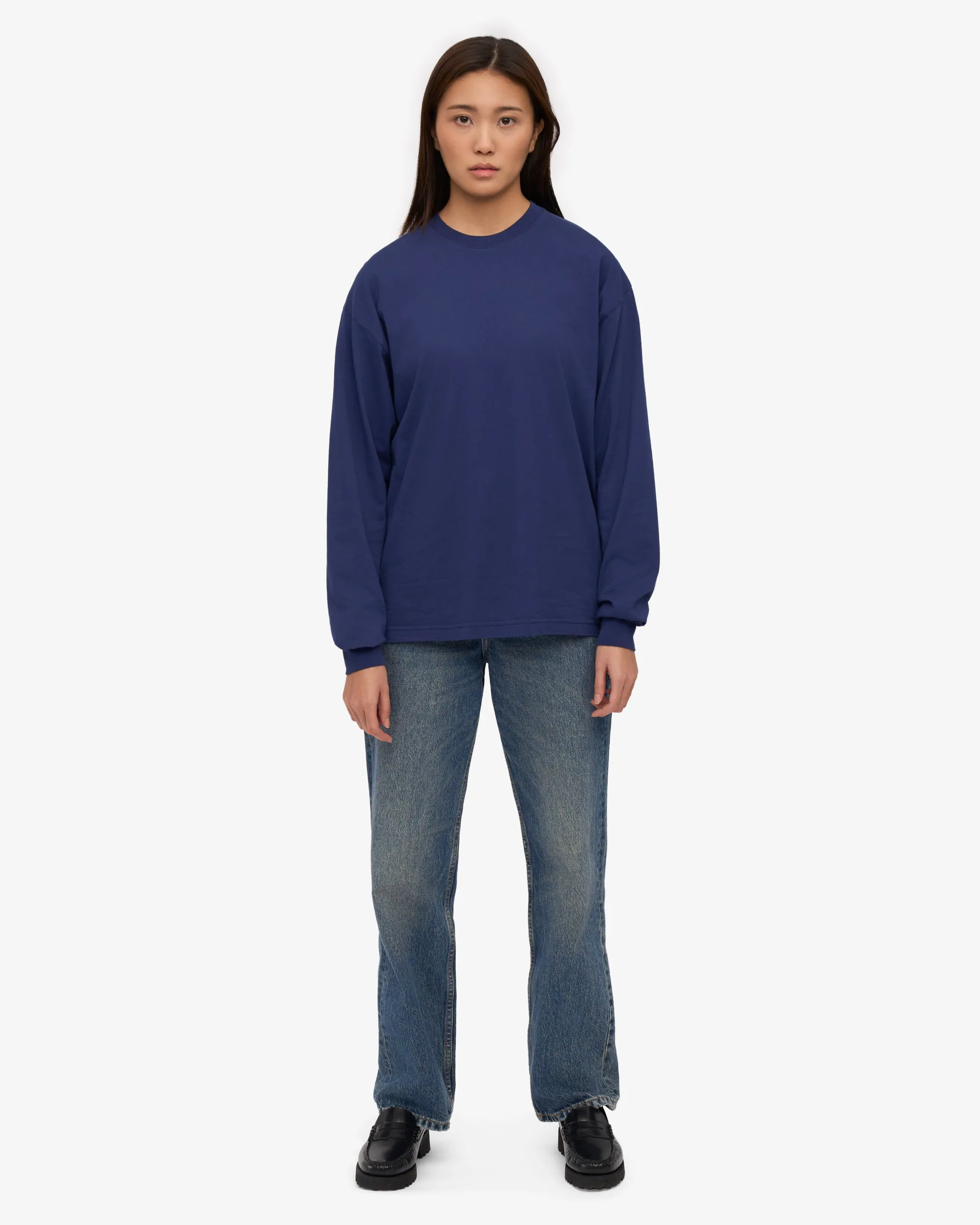 Oversized Organic LS T-Shirt - Marine Blue