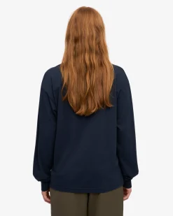 Oversized Organic LS T-Shirt - Navy Blue