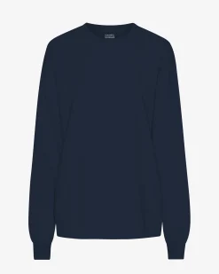 Oversized Organic LS T-Shirt - Navy Blue