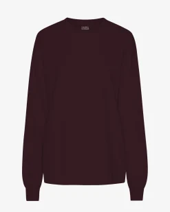 Oversized Organic LS T-Shirt - Oxblood Red