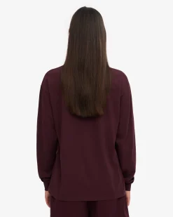 Oversized Organic LS T-Shirt - Oxblood Red