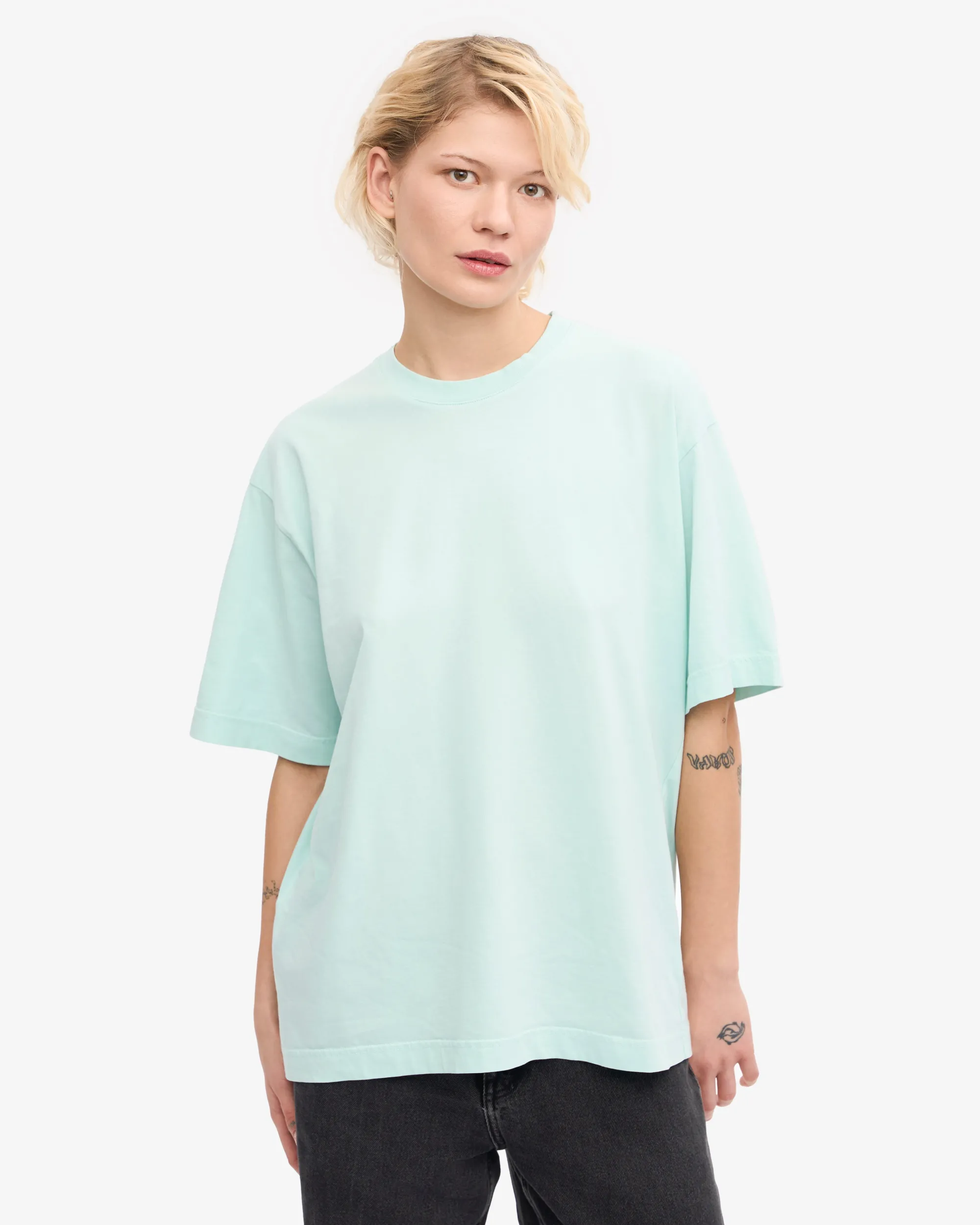 Oversized Organic T-Shirt - Light Aqua