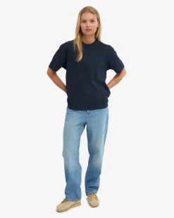 Oversized Organic T-Shirt - Navy Blue